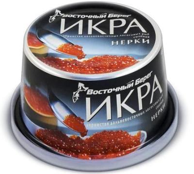 Икра лососевая Нерки, 125 гр., "Восточный берег"  